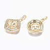 Brass Micro Pave Clear Cubic Zirconia Peg Bails Pendants KK-S356-123G-NF-2