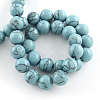 Synthetical Turquoise Gemstone Round Bead Strands TURQ-R035-8mm-03-4