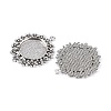 Tibetan Style Alloy Flat Round Pendant Cabochon Settings TIBEP-S238-AS-NR-2
