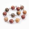 Handmade Natural Polychrome Jasper/Picasso Stone/Picasso Jasper Beaded Chains AJEW-JB00358-1