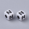 White Opaque Acrylic Beads MACR-R869-02N-2