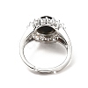 Natural Obsidian Adjustable Rings RJEW-P043-02P-17-3