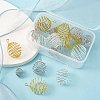 20Pcs 4 Styles Iron Wire Spiral Bead Cage Pendants IFIN-YW0001-88-5