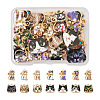 28Pcs 14 Style Printed Alloy Pendants FIND-BG0001-04-1
