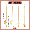 Moon Sun Brass Pendant Decoration HJEW-OC00021-2