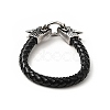Leather Braided Round Cord Bracelet BJEW-E009-06AS-2