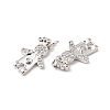 Rack Plating Brass Micro Pave Cubic Zirconia European Dangle Charms KK-D075-01P-3