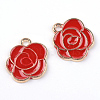 Light Gold Alloy Enamel Pendants ENAM-Q032-06E-1