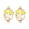 Rack Plating Alloy Enamel Oval Connector Charms FIND-M020-07G-02-1