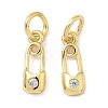 Brass Pave Cubic Zirconia Pendants KK-Z120-46G-1