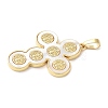 Brass Pave Natural White Shell Pendants KK-S522-01D-G-2