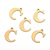 Ion Plating(IP) 304 Stainless Steel Alphabet Charms STAS-H122-C-G-2