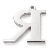 Tarnish Resistant 304 Stainless Steel Letter Pendant Rhinestone Settings STAS-J028-01R-2