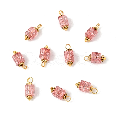 10Pcs Crackle Glass Pendants PALLOY-YW00067-04-1