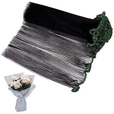 Polyester Pleated Wave Yarn Floral Bouquet Packaging DIY-WH0037-43D-1