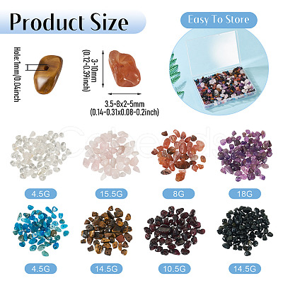 90G 8 Styles Natural Mixed Gemstone Beads G-TA0002-77-1