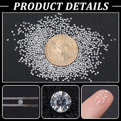 3000Pcs Cubic Zirconia Cabochons ZIRC-GO0001-03A-1