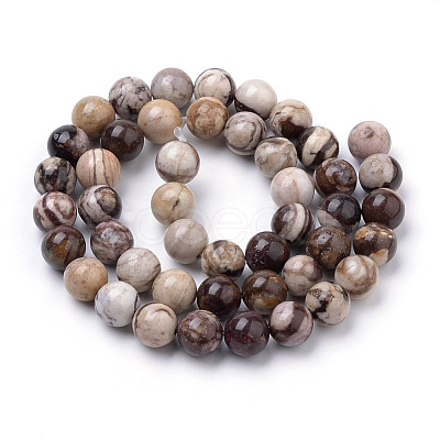 Natural Zebra Jasper Beads Strands G-S259-30-8mm-1