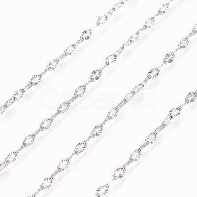 Non-Tarnish 304 Stainless Steel Textured Cable Chains CHS-D004-02P-1