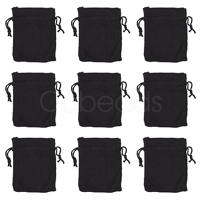20Pcs Rectangle Polyester Imitation Burlap Packing Pouches Drawstring Bags ABAG-TA0001-95D-1