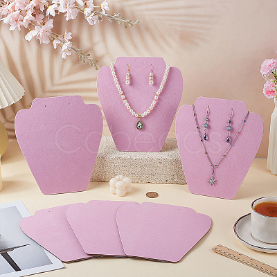 Bust Shaped Velvet Necklaces Jewelry Display Stands ODIS-WH0043-159B-1