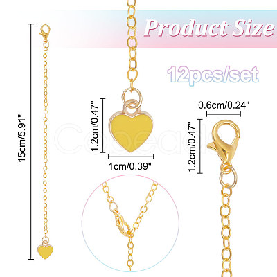 Heart Alloy Enamel Cup Pendant Decorations HJEW-AB00486-1