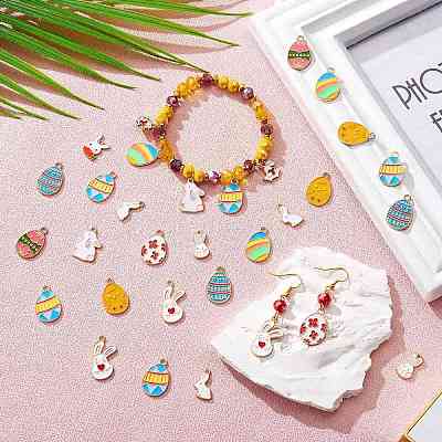 60Pcs 12 Style Alloy Enamel Pendants ENAM-SZ0003-14-1