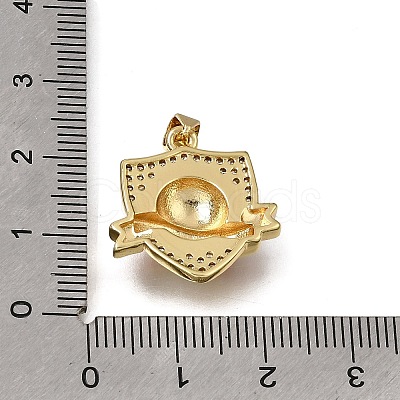 Brass Micro Pave Clear Cubic Zirconia Pendants KK-A303-23C-G-1