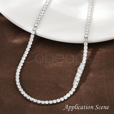 925 Sterling Silver Clear Cubic Zirconia Chains STER-C016-02A-P02-1
