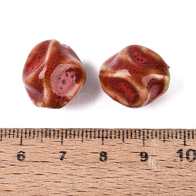 Vintage Handmade Porcelain Wrinkle Beads PORC-Q006-09A-1