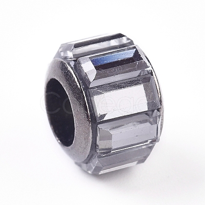 Glass European Beads GPDL-WH0001-01H-1