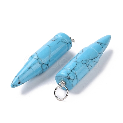 Synthetic Turquoise Pointed Pendants G-D850-13-1