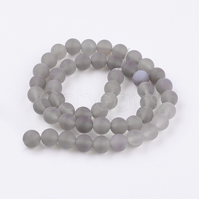 Natural Grey Agate Bead Strands X-G-H055-8mm-1