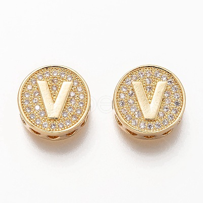 Golden Plated Brass Micro Pave Cubic Zirconia Multi-Strand Links KK-P191-01V-G-1