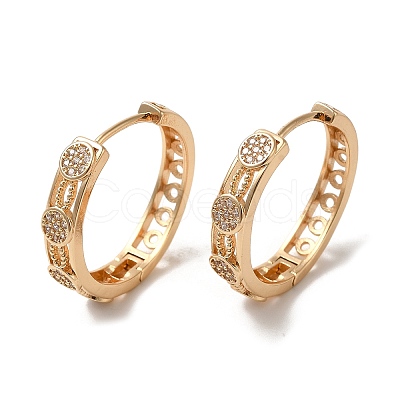 Brass Micro Pave Cubic Zirconia Hoop Earrings EJEW-M238-54KCG-1