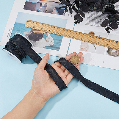 10 Yards Polyester Pleated Edged Ribbon for Clothing Decoration DIY-FI0001-13A-1