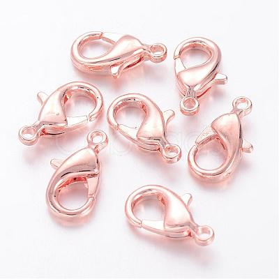 Brass Lobster Claw Clasps X-KK-D242-RG-1