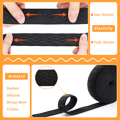 10 Yards Polyester Non Slip Knitted Elastic Cord SRIB-BC0001-26-1