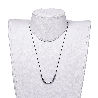 Adjustable Non-magnetic Synthetic Hematite Necklaces NJEW-JN02704-02-1