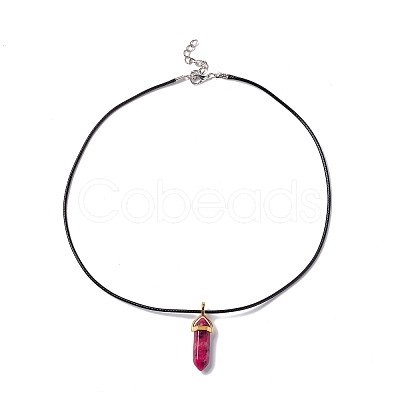 DIY Gemstone Bullet Pendant Necklace Making Kit DIY-FS0003-06-1