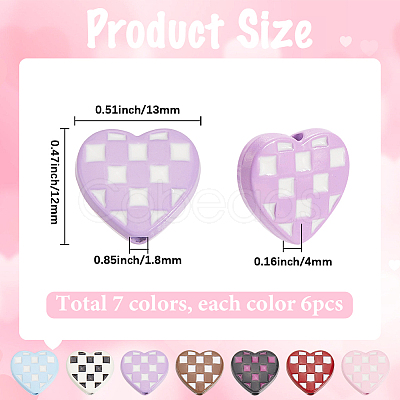 42Pcs 7 Colors Baking Paint Alloy Beads FIND-SC0015-83-1
