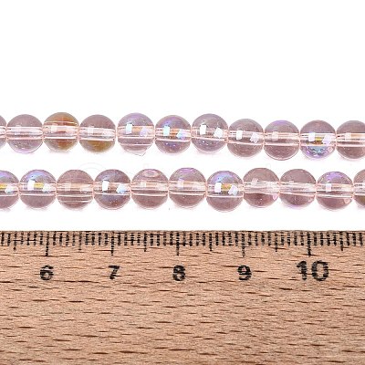 Transparent Electroplate Glass Beads Strands EGLA-Q132-6MM-01A-13-1
