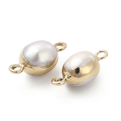 Natural Pearl Connector Charms PEAR-P004-50G-1