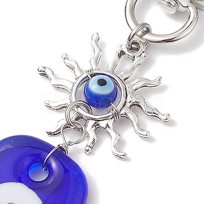 Evil Eye Lampwork Pendant Decorations HJEW-JM01997-03-1
