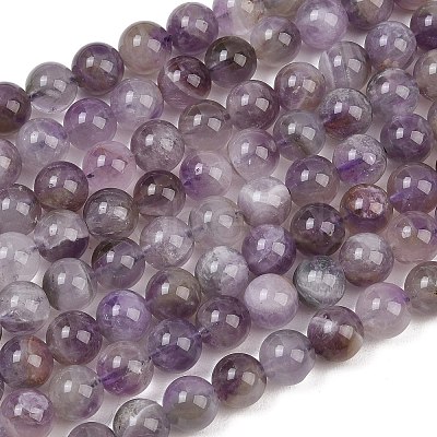 Natural Amethyst Beads Strands G-M445-8MM-01C-1