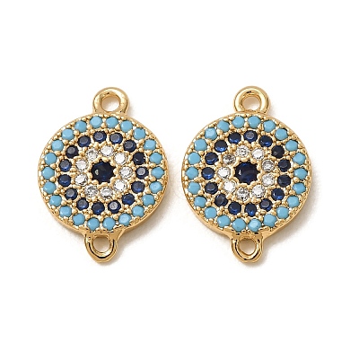Brass Micro Pave Cubic Zirconia Connector Charms GG-CBAE681-20G-1