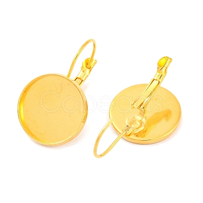 Brass Leverback Earring Findings KK-C1244-16mm-G-RS-1
