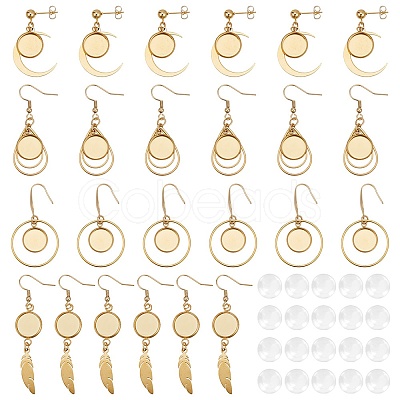 8 Pairs 4 Style 304 Stainless Steel Earring Hooks EJEW-AB00037-1