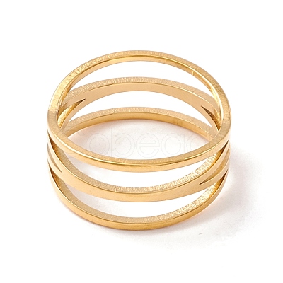 Criss Cross 304 Stainless Steel Finger Ring for Women  RJEW-B035-03G-1