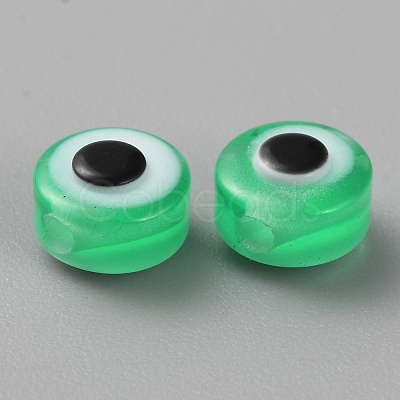 Evil Eye Resin Beads RESI-WH0022-01-1